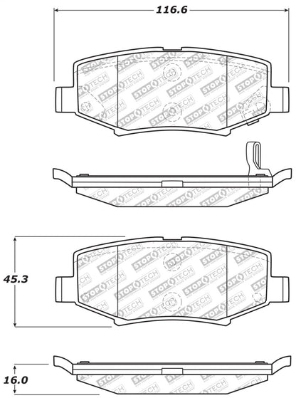StopTech Street Disc Brake Pads - 305.12740 Stoptech