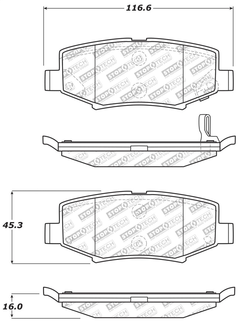 StopTech Street Disc Brake Pads - 305.12740