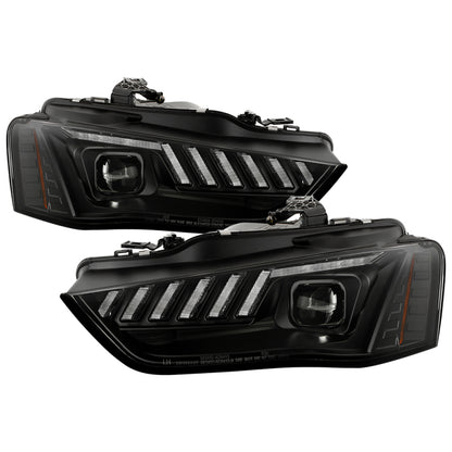 Spyder 13-16 Audi A4/S4 Halogen Model Only Projector Headlights - Black PRO-YD-AA413HALSI-BK SPYDER