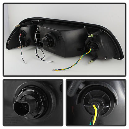Spyder Ford Mustang 87-93 1PC LED (Replaceable LEDs)Crystal Headlights Black HD-YD-FM87-1PC-LED-BK SPYDER