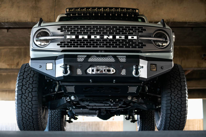 DV8 Offroad 2021+ Ford Bronco Front Bumper Winch Capable w/ Optional Bull Bar/Aux Light Opening DV8 Offroad