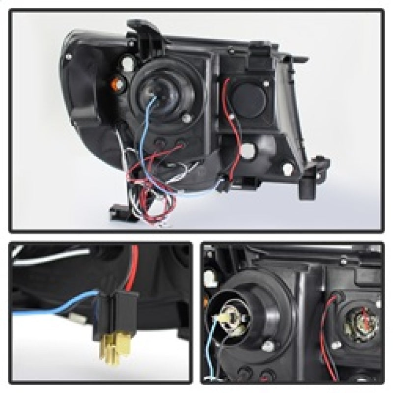 Spyder Toyota Tacoma 05-11 Projector Headlights LED Halo LED Blk Smke PRO-YD-TT05-HL-BSM SPYDER