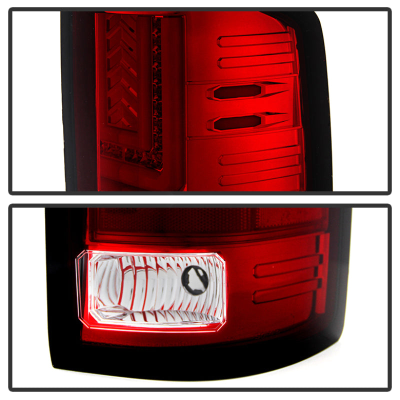 Spyder GMC Sierra 14-16 LED Tail Lights Red Clear ALT-YD-GS14-LBLED-RC SPYDER
