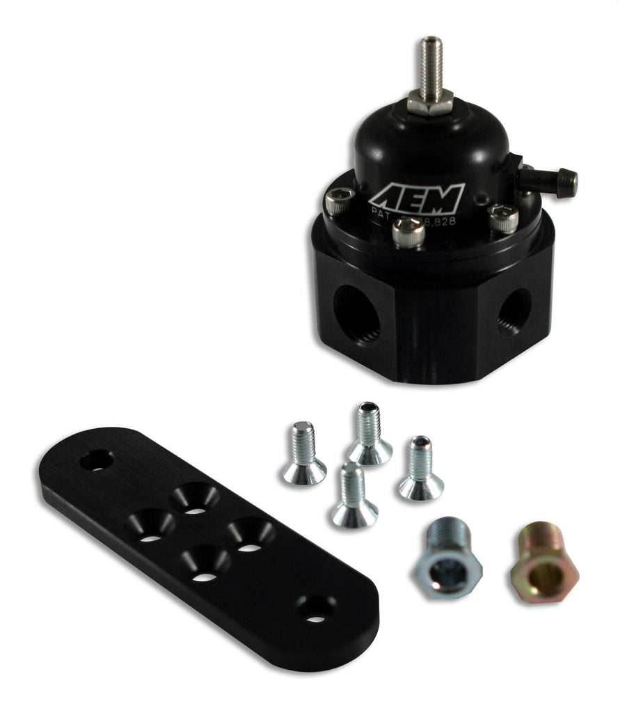 AEM Adjustable Fuel Pressure Regulator installed in a high-performance fuel system