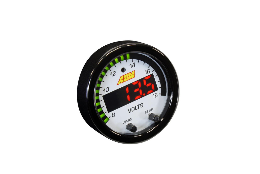 AEM X-Series Voltage Gauge Kit with Black Bezel