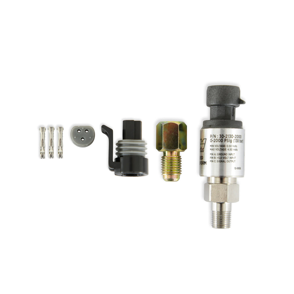 AEM 2000 PSIg Stainless Sensor Kit 30-2130-2000 with connector and pins