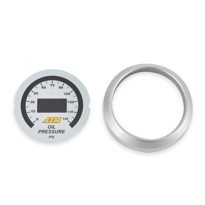 AEM Oil Pressure Gauge installed in a high-performance dashboard