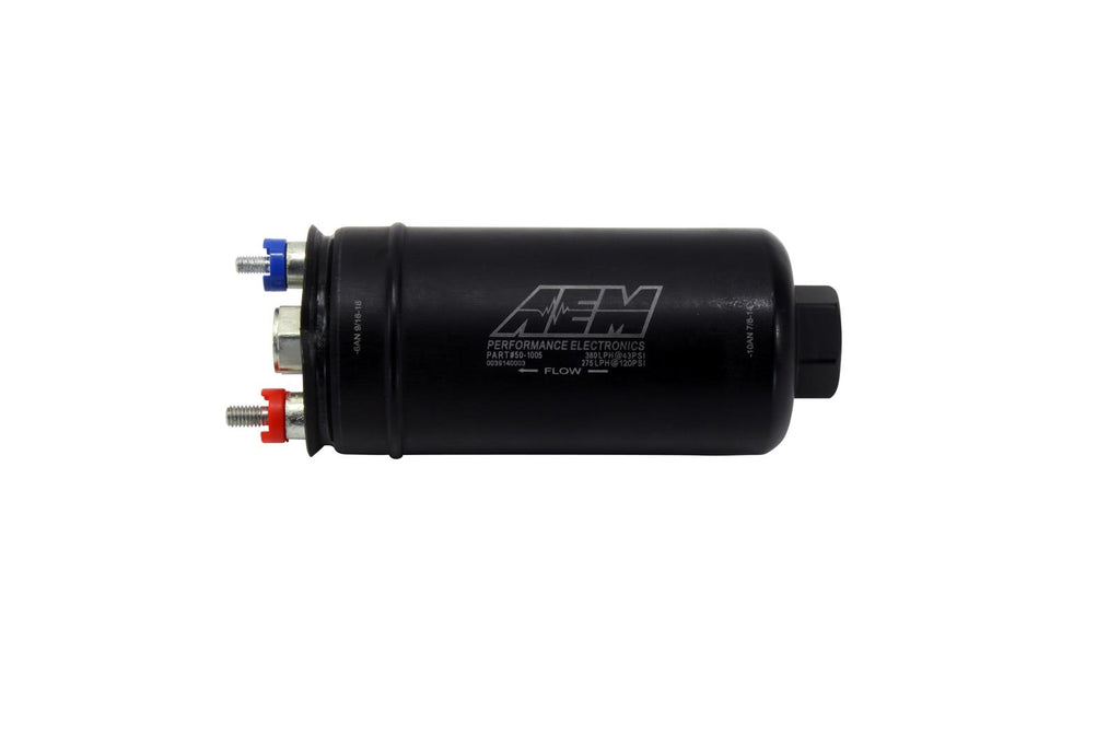 AEM 400LPH Inline Fuel Pump 50-1005 with AN inlet and outlet fittings