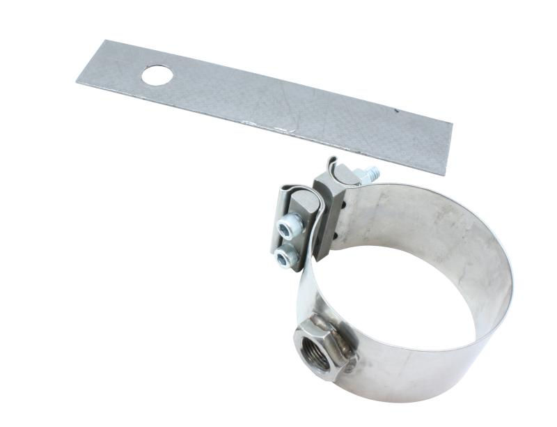 AEM No-Weld O2 Sensor Mount with integrated bung, clamp nut, and hardware for simple installation (Part #30-2355-250).