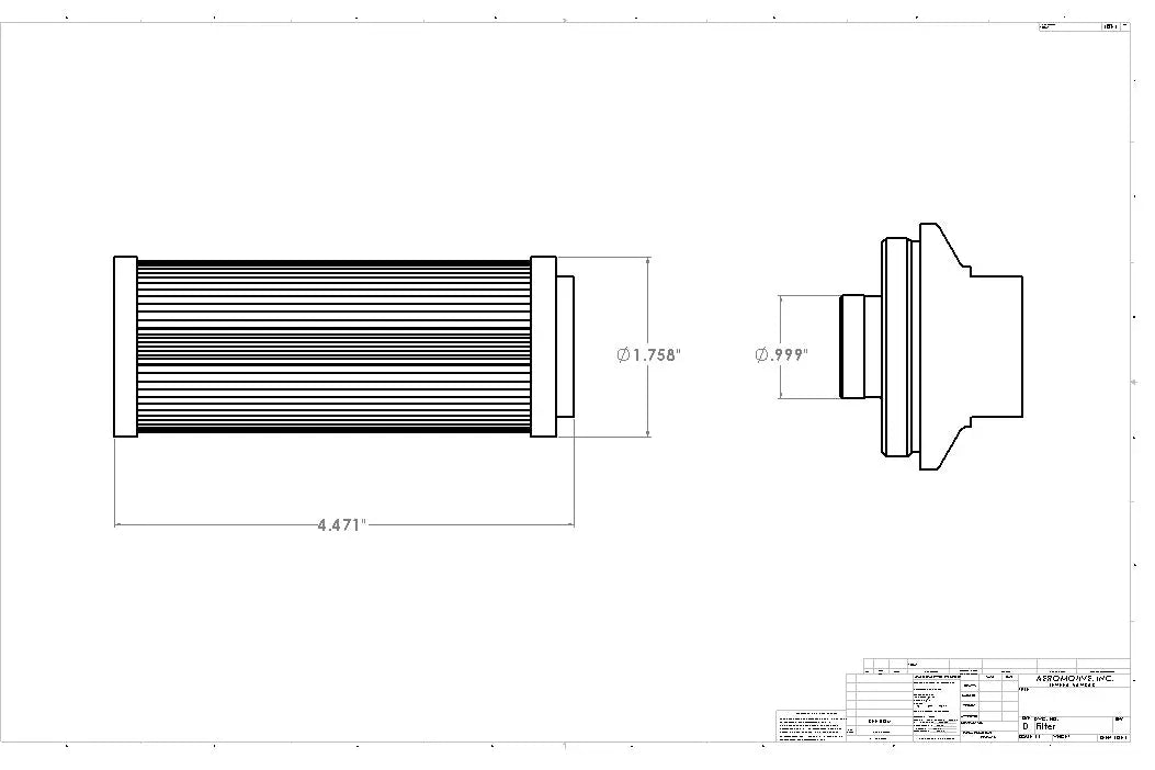 Aeromotive 12339 Pro-Series 10 micron inline fuel filter AN-12 ORB ports