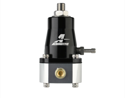 Aeromotive 13130 EFI bypass fuel pressure regulator kit with pressure gauge and fittings for universal EFI fuel systems, adjustable 40-75 PSI performance regulator