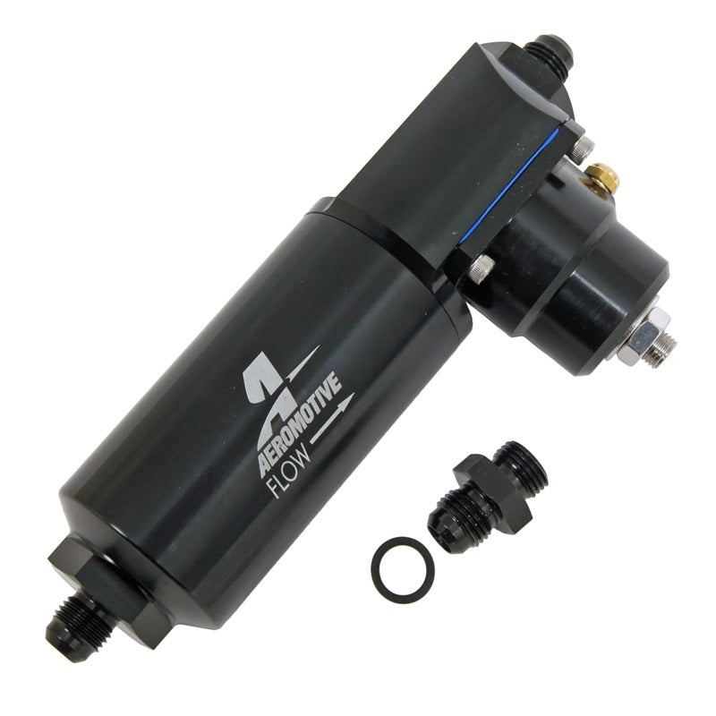 Aeromotive 13147 EFI fuel pressure regulator and 10 micron fuel filter combo with AN-06 ports