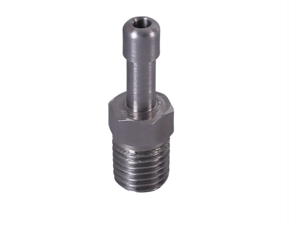 Aeromotive 15630 stainless 1/16 NPT to 5/32 hose barb vacuum boost fitting