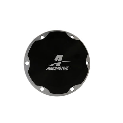Aeromotive 18730 3 inch billet screw-on fuel cell fill cap black anodized with 6 bolt flange