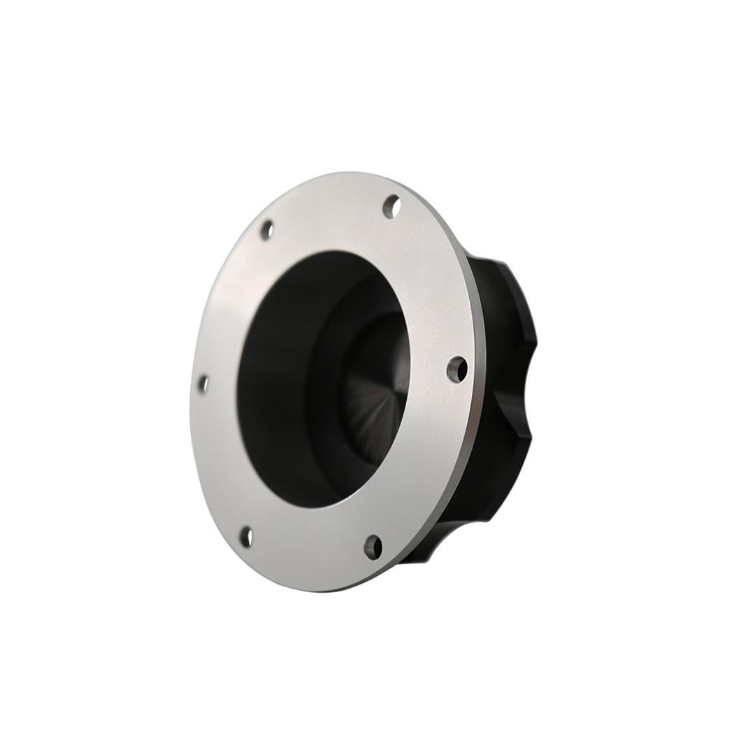 Aeromotive 18730 3 inch billet screw-on fuel cell fill cap black anodized with 6 bolt flange