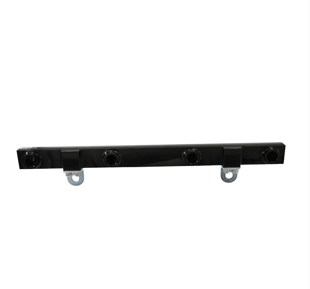 Aeromotive black billet fuel rails for Ford 5.0L Coyote Mustang and F150 14176