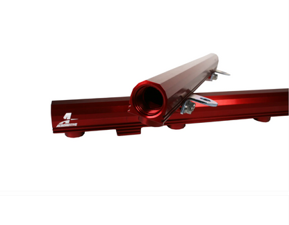 Aeromotive red billet fuel rails for Ford 5.0L Coyote Mustang and F150 14130