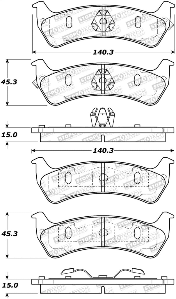 StopTech Premium Ceramic Rear Brake Pads - 308.06250