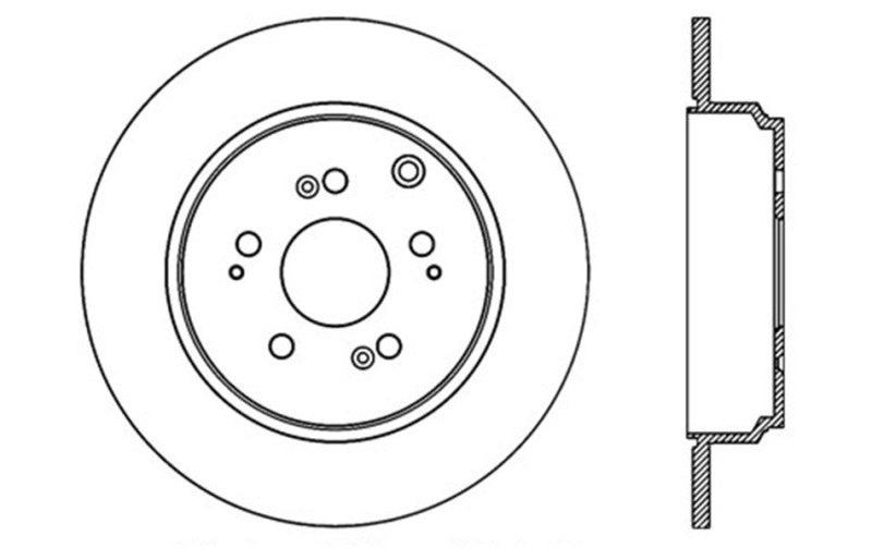 StopTech 07-14 Acura MDX / 07-14 Honda Pilot Drilled Sport Rear Left Rotor Stoptech