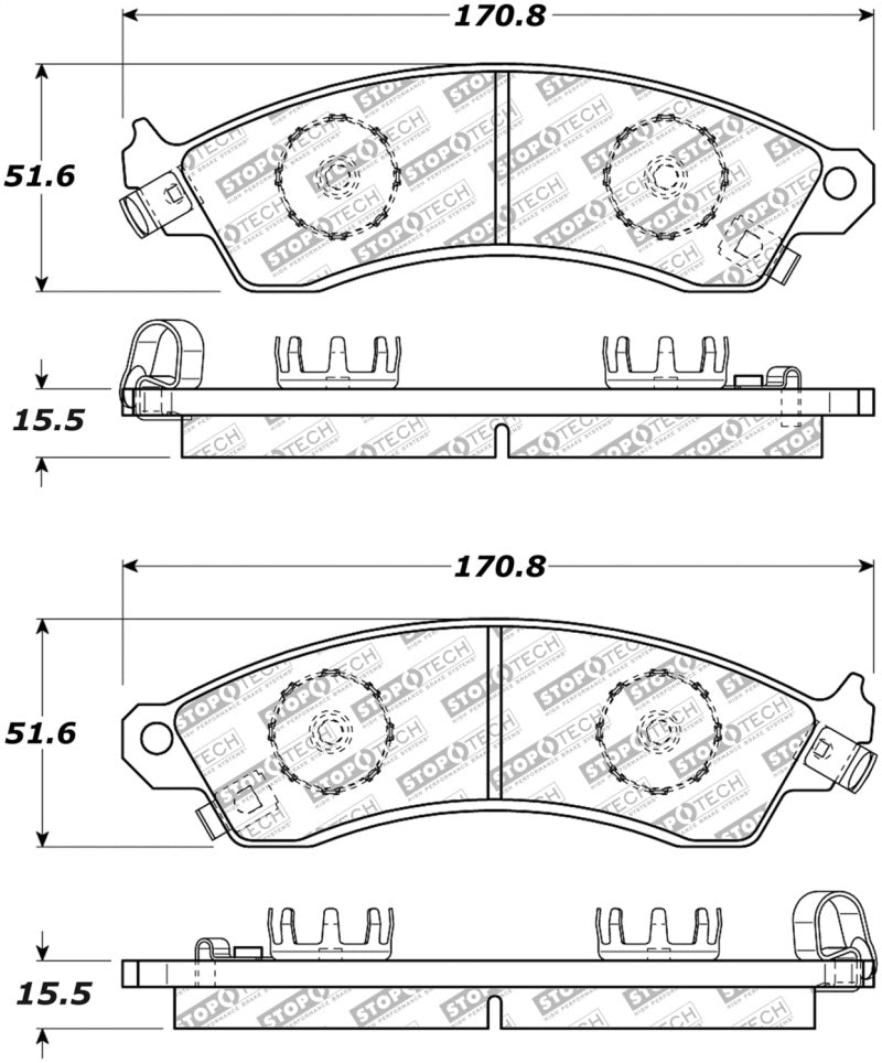 StopTech Street Disc Rear Brake Pads - 305.04120