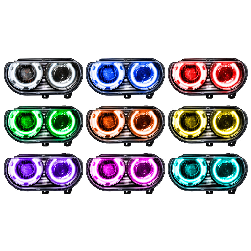 Oracle 08-14 Dodge Challenger SMD HL (HID Style) - ColorSHIFT w/ Simple Controller SEE WARRANTY