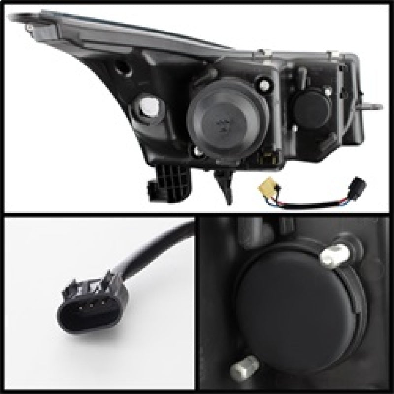 Spyder Chevy Cruze 11-14 Projector Headlights Light Tube DRL Blk PRO-YD-CCRZ11-LTDRL-BK SPYDER