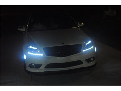 Spyder Mercedes Benz C-Class 08-11 Projector Headlights Halogen - DRL Blk PRO-YD-MBW20408-DRL-BK SPYDER