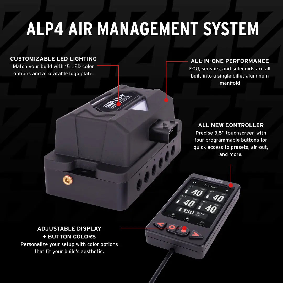 Air Lift – ALP4 Pressure-Based Air Management System 1/4 in (No Tank, No Compressor) – Universal – 27480