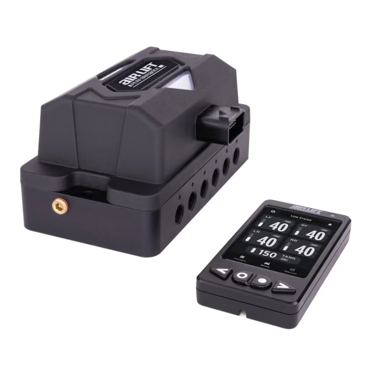 Air Lift Performance 27385 ALP4 manifold back angle with wiring port and wireless keyfob remote