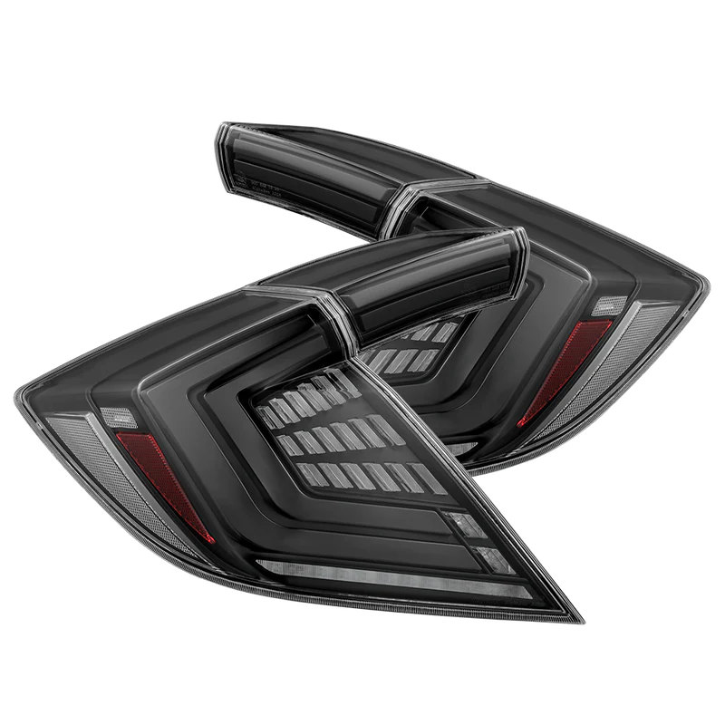 AlphaRex 676000 – NOVA-Series Prismatic LED Tail Lights for 2016–2021 Honda Civic Hatchback & Type-R (Alpha-Black)