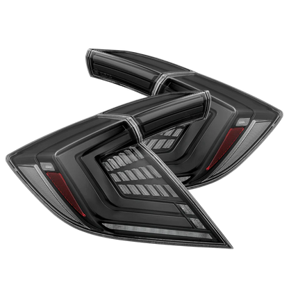 AlphaRex 676000 – NOVA-Series Prismatic LED Tail Lights for 2016–2021 Honda Civic Hatchback & Type-R (Alpha-Black)