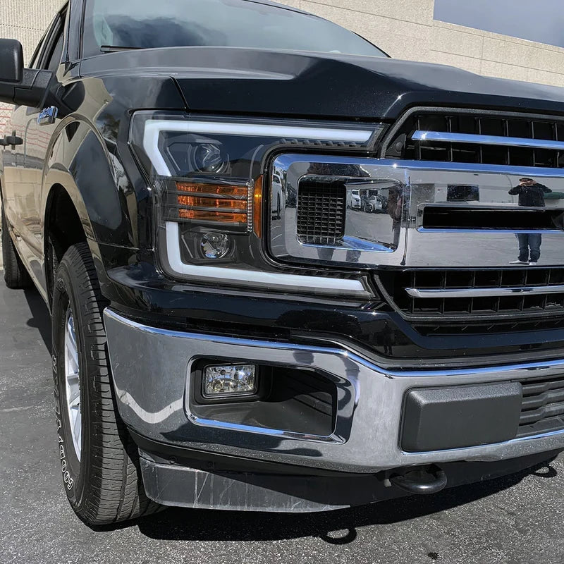 AlphaRex 880188 PRO-Series Headlights Installed on Ford F-150 (Front Angle)