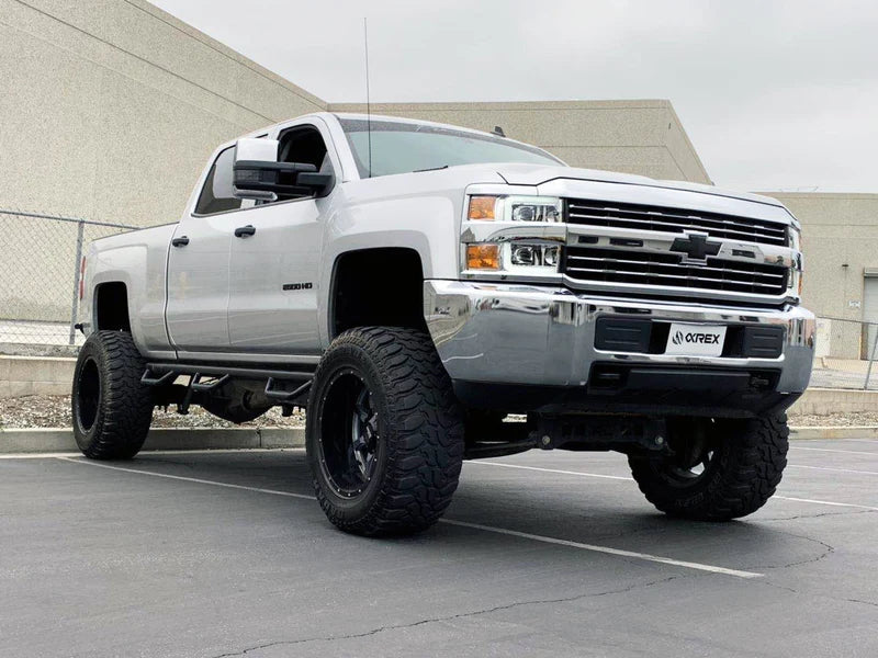 AlphaRex 880225 PRO-Series Headlights Installed on Chevy Silverado (Angled Right)