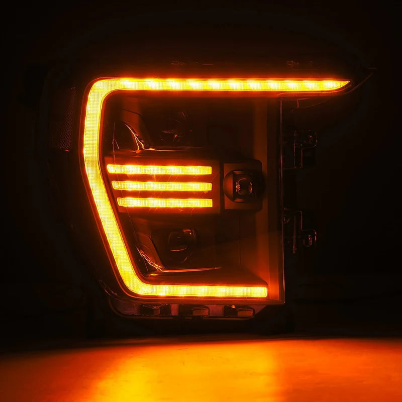 AlphaRex PRO-Series 880293 Headlights Amber Turn Signal On – Ford F-150