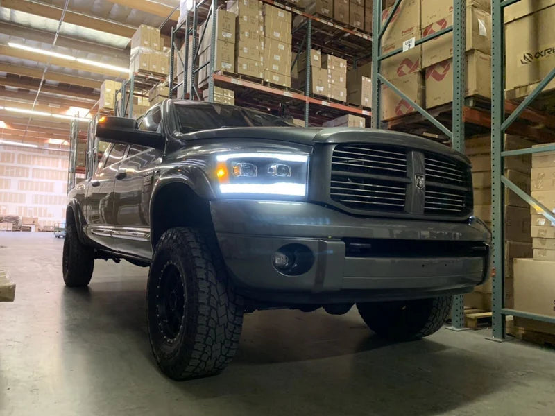 AlphaRex 880532 PRO-Series Headlights Installed on Dodge Ram (Angled Right)