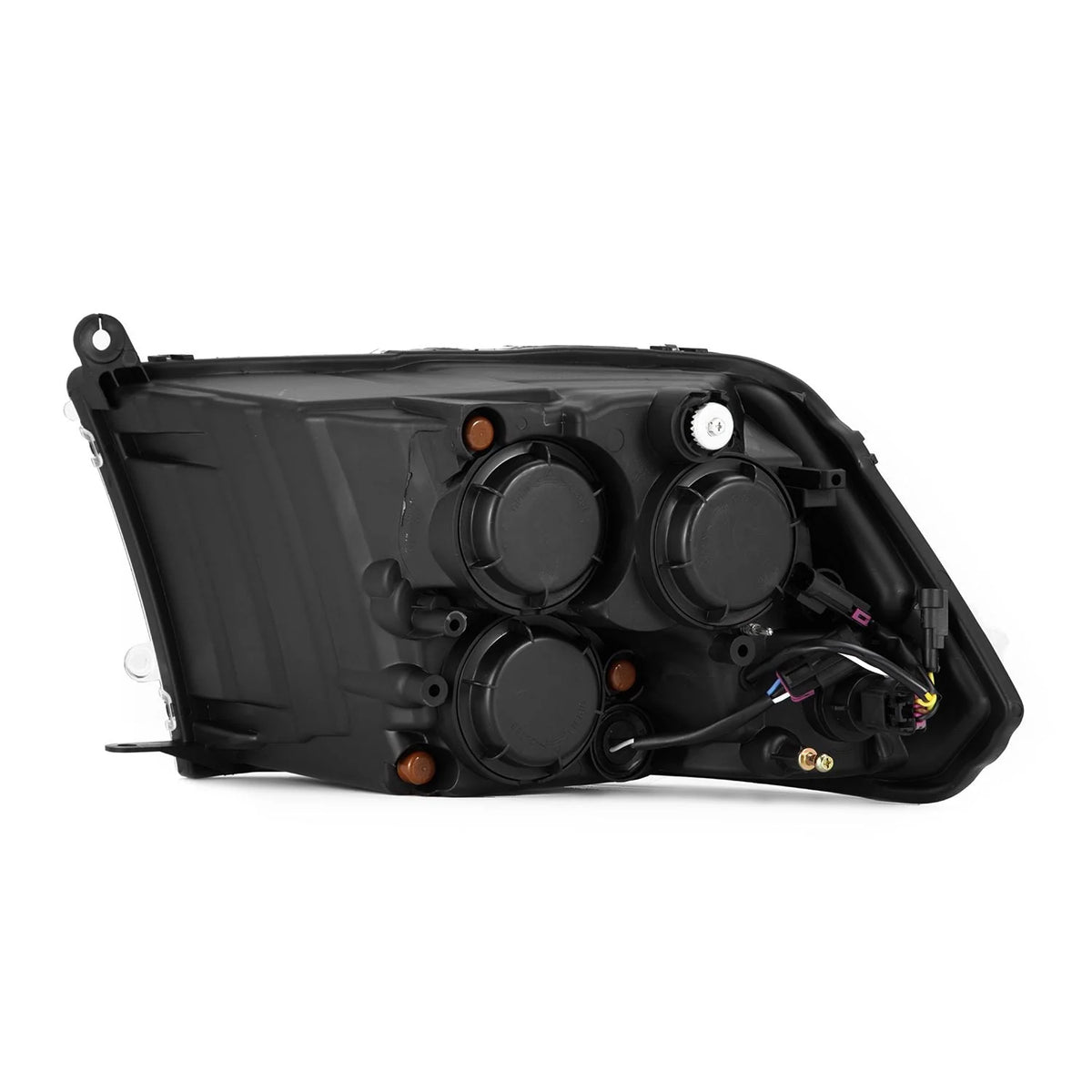 Back side housing detail and mounting points for AlphaRex 880560 Ram LUXX LED headlight