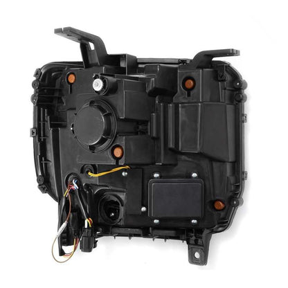 Rear housing view showing back casing and mounting points for AlphaRex 880615 GMC Sierra headlight