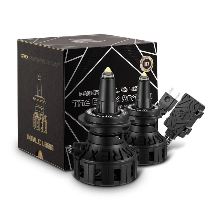 AlphaRex Black Ammo Panoramic H11 LED bulbs 110011 with 360-degree light output and cooling fan