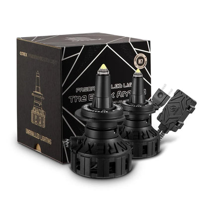 AlphaRex Black Ammo Panoramic H11 LED bulbs 110011 with 360-degree light output and cooling fan