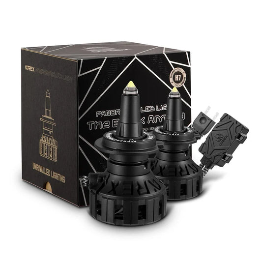 AlphaRex Black Ammo Panoramic H11 LED bulbs 110011 with 360-degree light output and cooling fan