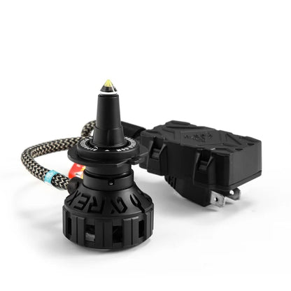 AlphaRex Black Ammo Panoramic H7 LED bulbs 110007 with 360-degree light output and LUXX LED technology
