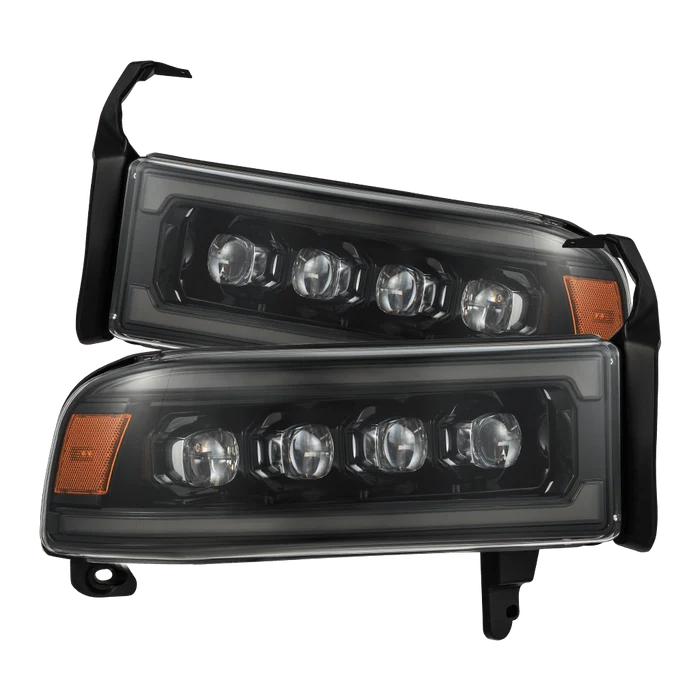 AlphaRex NOVA-Series LED headlights 880352 for 1994-2002 Dodge Ram with Alpha-Black housing and quad projectors