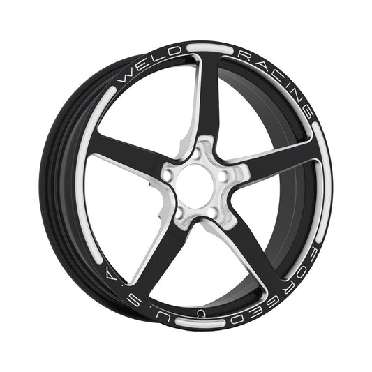 Weld Alumastar 2.0 15X14 / 5x4.75 BP / 5in. BS Black Polished Wheel - Black Double Beadlock MT