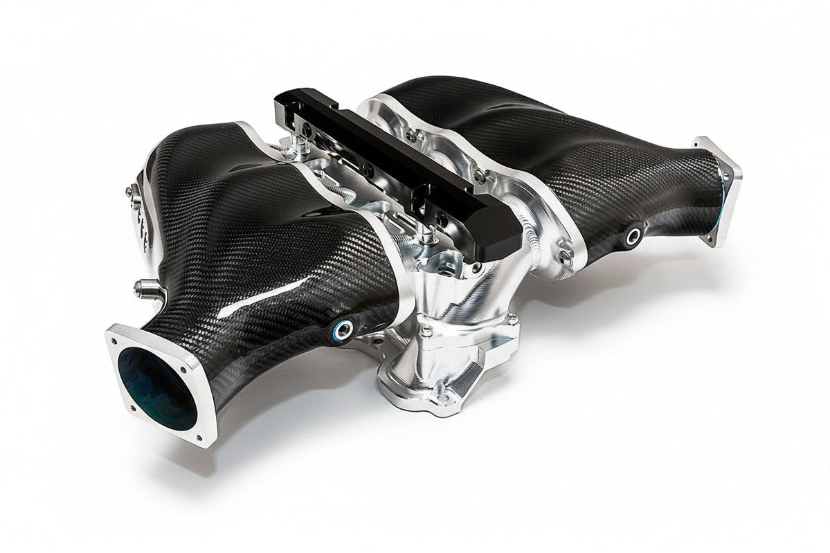 AMS Performance carbon fiber intake manifold for Nissan GT-R R35 clear finish ALP.07.08.0101-1