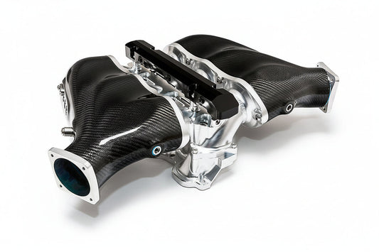 AMS Performance carbon fiber intake manifold for Nissan GT-R R35 clear finish ALP.07.08.0101-1
