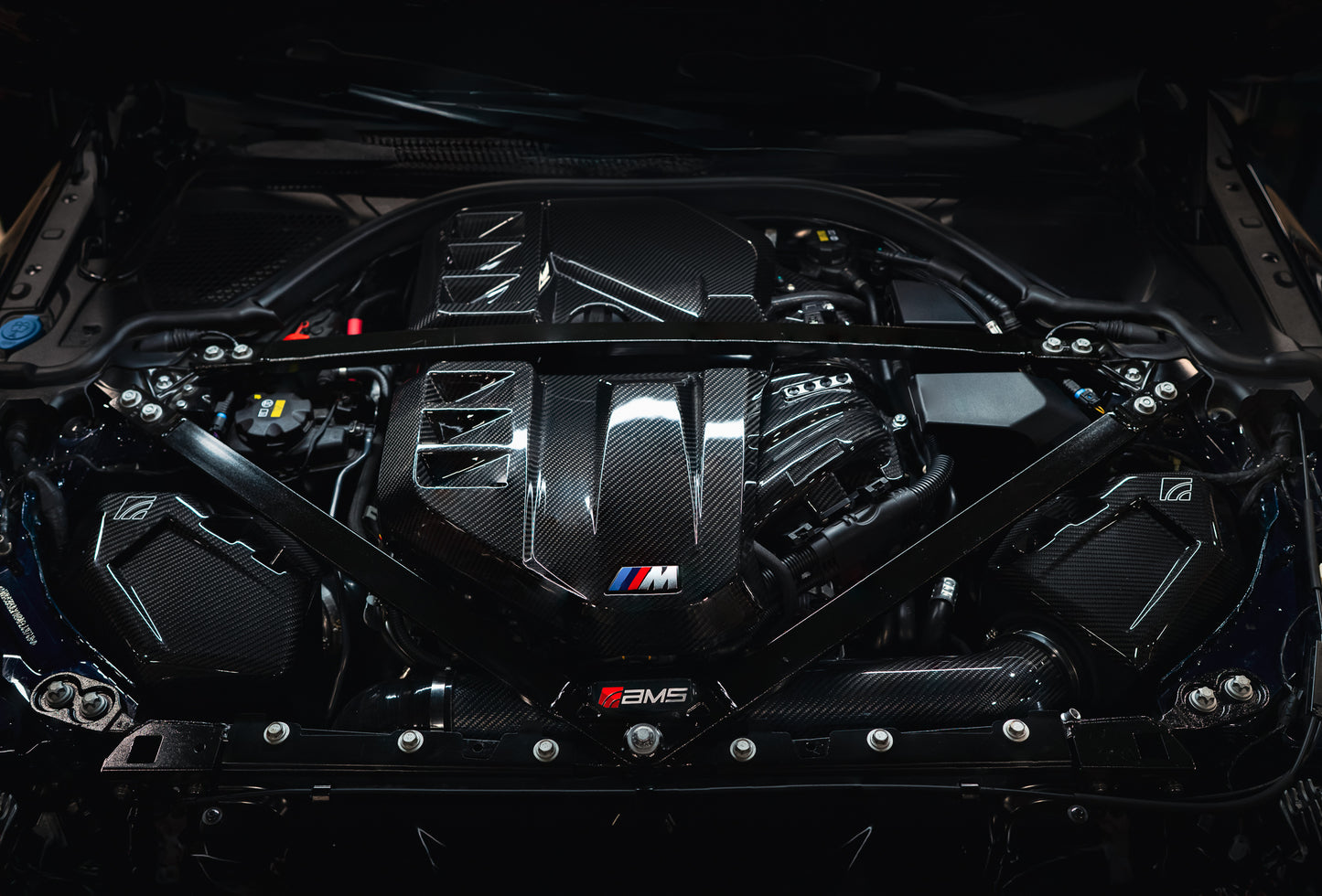 AMS Performance AMS.48.08.0001-1 S58 open airbox intakes installed on BMW M3