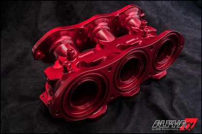 AMS Performance red carbon fiber intake manifold for Nissan GT-R R35 ALP.07.08.0101-18