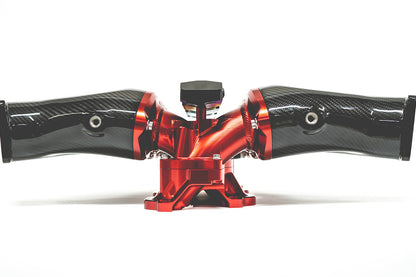 AMS Performance red carbon fiber intake manifold for Nissan GT-R R35 ALP.07.08.0101-18