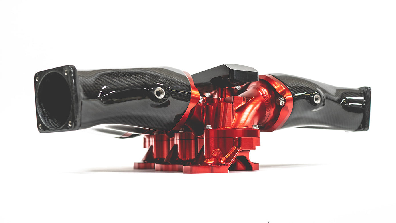 AMS Performance red carbon fiber intake manifold for Nissan GT-R R35 ALP.07.08.0101-18