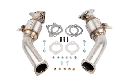 AMS Performance VR30DDTT street lower downpipes for Infiniti Q50 Q60 Nissan Z AMS.53.05.0001-2